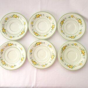 Vintage Noritake Versatone‎ Lineage Japan Set of 6 Saucers 6 1/4" Discontinued